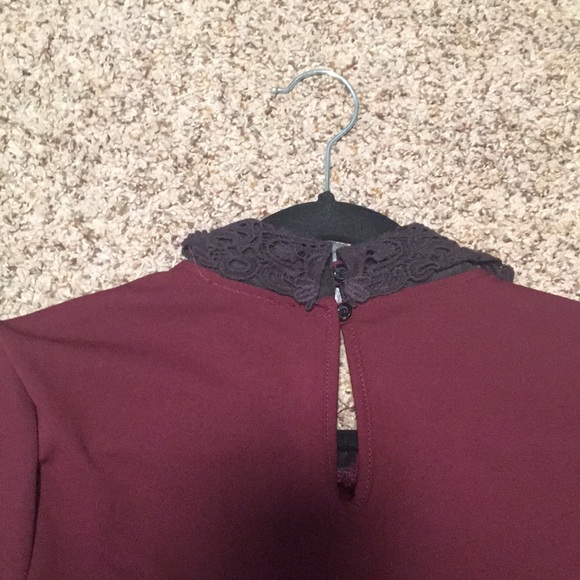 NEW Adorable Hot Topic burgundy skater dress - Picture 7 of 8